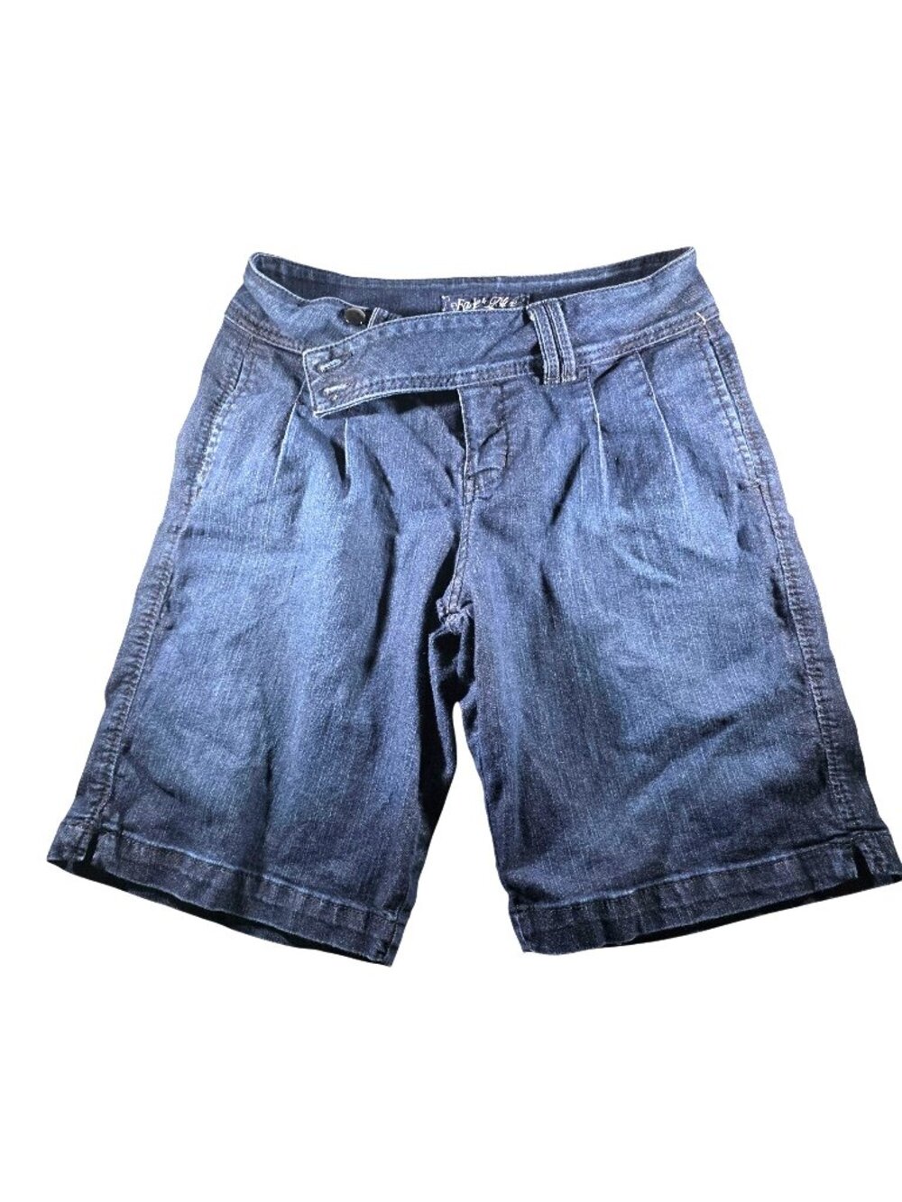 Womens Denim Shorts Size 10 Dark Wash Casual Wear Cotton Blend summer